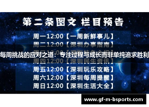 每周挑战的应对之道：专注过程与成长而非单纯追求胜利